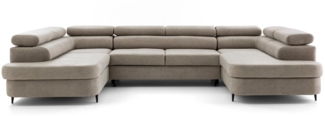 NEXT COLLECTION Ecksofa PRIAM U2, Metallfüßen, Verstellbare Kopfstützen, angenehmer und fühlbarer Stoff, mit Bettkasten, mit Schalffunktion