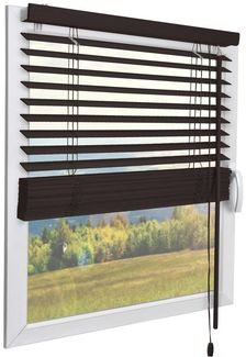 Sol Royal Jalousie Holzjalousie SolDecor JH3 Jalousie aus Holz in, 40x130cm, Dunkelbraun, Tür- und Fensterjalousie Holz Blickschutz 3,5 cm breite Lamellen