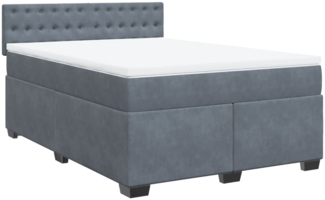 vidaXL Boxspringbett mit Matratze Dunkelgrau 140x190 cm Samt 3286319