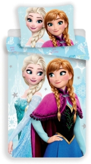 Disney Frozen Kinderbettwäsche Disney Frozen Eiskönigin Anna & Elsa 140x200 cm, 70x90 cm, Baumwolle, 2 teilig