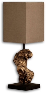 Levandeo® Nachttischlampe, Lampe Tischlampe aus Holz Holzlampe Tischleuchte braun Treibholz