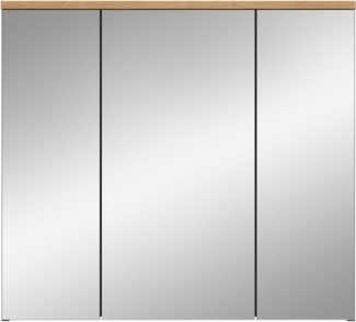 INOSIGN Spiegelschrank REHAT, Breite 80 cm, 3 Spiegeltüren, 6 Einlegeböden Türanschlag der mittleren Tür wechselbar, Grifflose Spiegelfront