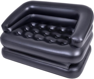 Avenli aufblasbares Sofa 198 x 138 x 62 cm wandelbar zum Doppel-Luftbett, schwarz
