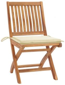 vidaXL Klappbare Gartenstühle mit Kissen 8 Stk. Massivholz Teak 3072863