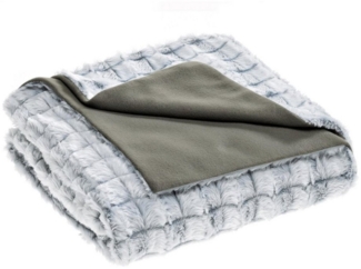 Wohndecke Masha Kuscheldecke Tagesdecke Fellimitat Fleece 150x200cm grau, aqua-textil, bügelfrei,flauschig,mollig warm,warm,weich,waschbar,effektvoll