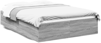 vidaXL Bettgestell Grau Sonoma 150x200 cm Holzwerkstoff 3281012