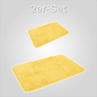 KiNZLER Badematte Chaozhou, Höhe 20 mm, rutschhemmend beschichtet, fußbodenheizungsgeeignet, Polyester, rechteckig, 2er-Set rechteckig 50x80 cm / rechteckig 60x100 cm, Badteppich, Uni Farben, weich, als rechteckig, rund & Set erhältlich