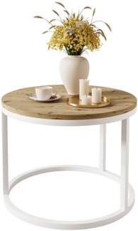 Lookway Couchtisch CIRI mit einer Platte in Holzdekor (1x Couchtisch), Durchmesser: ⌀60 cm