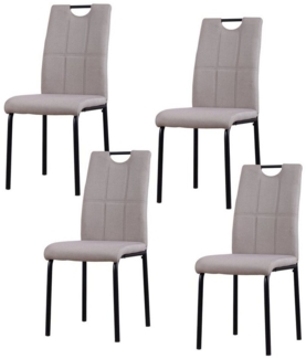 HTI-Living Polsterstuhl Esszimmerstuhl Denton Webstoff Beige 4er-Set (Set, 4 St), Polsterstuhl