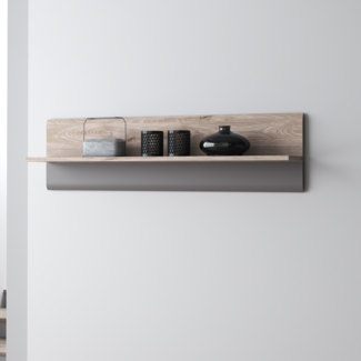 FORTE Locarno Wandpaneel, Holzwerkstoff, Grau, 140 x 37,3 x 21,9 cm