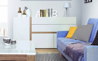 Sideboard Kommode Push-to-Open-Funktion weiß bianco eiche weiß Hochglanz 167cm