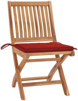 vidaXL Klappbare Gartenstühle mit Kissen 4 Stk. Massivholz Teak 3072813