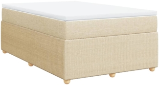 vidaXL Boxspringbett mit Matratze Creme 120x190 cm Stoff 3285558