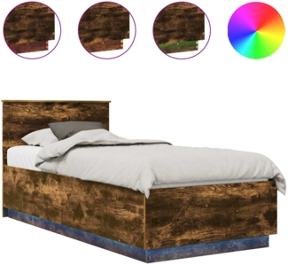 vidaXL Bettrahmen Geräucherte Eiche 70x190 cm Holzwerkstoff 3408128