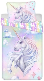 unicorn Kinderbettwäsche Kuschelige Bettwäsche Baumwolle, 140x200 cm & 70x90 cm