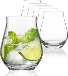 SAHM Longdrinkglas Sensorik Gin Gläser Set 6 Stück - Gin Tonic Gläser, Sensorik Glas, 100% recycelbar