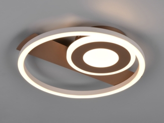LED Decken- und Wandleuchte HORUS Metall in Coffee mit 2 Ringen, ultraflach 5cm
