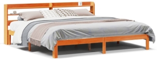 vidaXL Massivholzbett ohne Matratze Wachsbraun 180x200 Kiefernholz 3306809