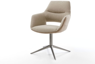 Drehstuhl Yago-Flex mit Armlehnen Materialmix Schlamm Fußkreuz Graphit 360° drehbar Wippfunktion Taschenfederkern