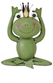 TrendLine Dekofigur Frosch Metall 27 x 23 cm grün