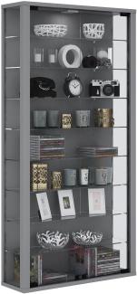 Vitrinenschrank Glas Wandschrank Vitrine Sammlervitrine Hängeschrank silber