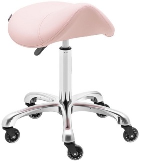 Physa Drehstuhl Sattelhocker YORK POWDER PINK Arbeitshocker Rollhocker Drehstuhl, Zartrosa