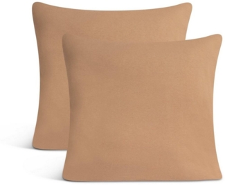 leevitex® Kissenbezüge Kissenbezug, 2er Set, feine Jersey-Qualität, 100% Baumwolle, robuster Reißverschluss