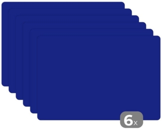 MuchoWow Platzset Blau - Einfarbig - Dunkelblau, (6-St), Platzsets, Tischset, Abwaschbar, Tischsets, Platzdeckchen