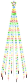 vidaXL LED-Weihnachtsbaum mit Erdnägeln Mehrfarbig 310 LEDs 300 cm 343556