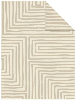 Wohndecke KOLO, 150 x 200 cm, Beige, Weiß, Mischgewebe, IBENA, Made in Germany, Waschbar bis 30 °C