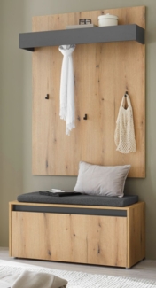 Garderobe Set 3-tlg. Center in Eiche 100 x 200 cm