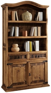 WOLF MÖBEL Ablageregal MEXIKO Bücherregal mit 2 Türen / 2 Schubladen, 110x41x203, MEXIKO Bücherregal mit 2 Türen / 2 Schubladen