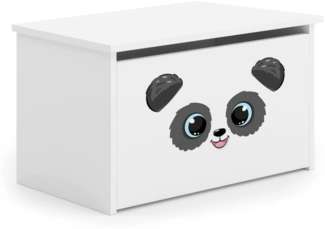 Dmora Container-Box Swami, Mehrzweckbehälter, Containerkoffer, Aufbewahrungskiste, 40x42 h73 cm, Weiß mit Panda