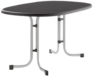 SIEGER Boulevard-Klapptisch, 140x90x72 cm, graphit Gestell aus Stahl in graphit, Tischplatte aus Mecalit®-Pro in anthrazit