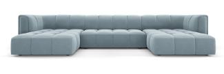 Micadoni Panorama Sofa Serena 5-Sitzer Samtstoff Hellblau