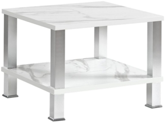 HOOZ Couchtisch Couchtisch mit Ablage 65x65 cm - Marmoropt. weiß (1 Tisch), Höhe 43 cm