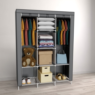 Coemo faltbarer Kleiderschrank 130 x 45 x 175 cm GRAU