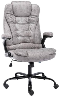 vidaXL Bürostuhl Hellgrau Wildleder-Optik 20575