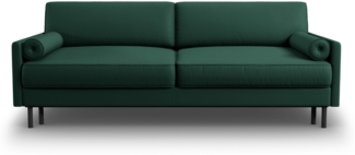 Micadoni Sofa Scott 3-Sitzer Strukturierter Stoff Grün 145x200