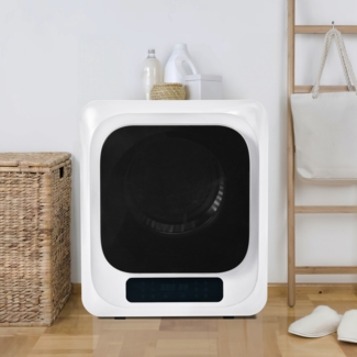 OKWISH Wandwäschetrockner Abgastrockner, Edelstahltrockner, 6 Funktionen, 6 Programme, 2,5 kg, tatsächlich bis zu 4 kg, 850 W, Mehrfachfiltration