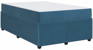 vidaXL Bettgestell mit Matratze mit Matratze Blau 120 x 190 cm Samt 3398377