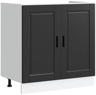 vidaXL Spülenunterschrank Porto Schwarz 80x46x81,5 cm Holzwerkstoff 853928