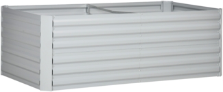 Flieks Hochbeet aus Stahl, steckbares Frühbeet & Gartenbeet, 180 x 90 x 60 cm, Hellgrau