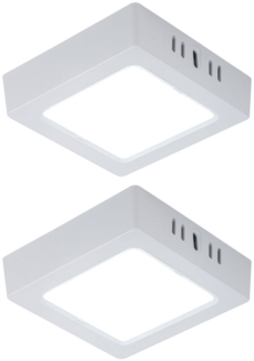 2er Set LED Deckenlampe, Aufbau-Panel, kaltweiß, L 12 cm