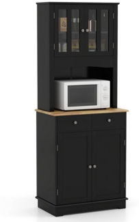 COSTWAY Küchenbuffet Küchenschrank Hochschrank mit Schubladen, weiß, 170cm