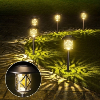 Quntis Gartenleuchte 6/12 Stück Solarleuchte mit Erdspieß, Gartenlampe für Garten, Terasse, LED fest integriert, Warmweiß, mit Gartenstrahler für Weihnachten Deko
