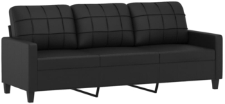 vidaXL 3-Sitzer-Sofa Schwarz 180 cm Kunstleder 359122