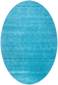 Morgenland Gabbeh Teppich - Softy - Uni - oval - 230 x 150 - Türkis