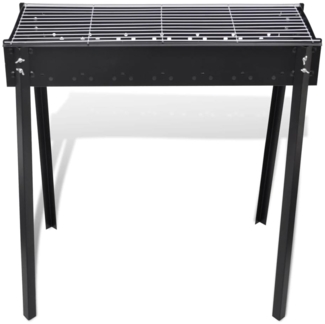 vidaXL Standgrill quadratisch, Stahl Schwarz, 75 x 47 x 76 cm
