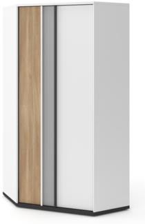Eckschrank Imola Kleiderschrank 95cm weiß graphit grau Salisbury Eiche